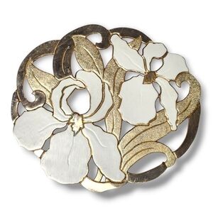 Vintage WM. A. Rogers Ltd., Gold and Ivory Trivet - made in Japan